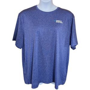 Blue Heather Crew Neck T-Shirt NCAA Basketball Activewear Style workout running
